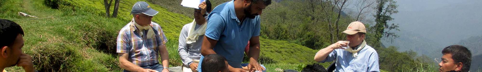 Pictured: Michael Juel, Project Director (second from left); Pushpa Moktan, M&E expert (third from left); Bjørn Jensen, Team Leader (second from right in back)